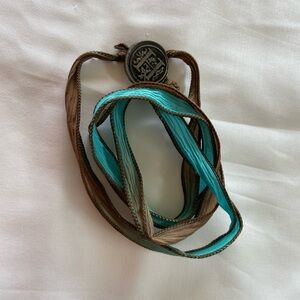 Brown and Teal Wrap Bracelet